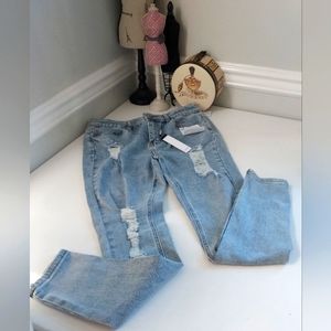 William Rast Light Wash Distressed Sculpted High Rise Skinny Jeans NWT